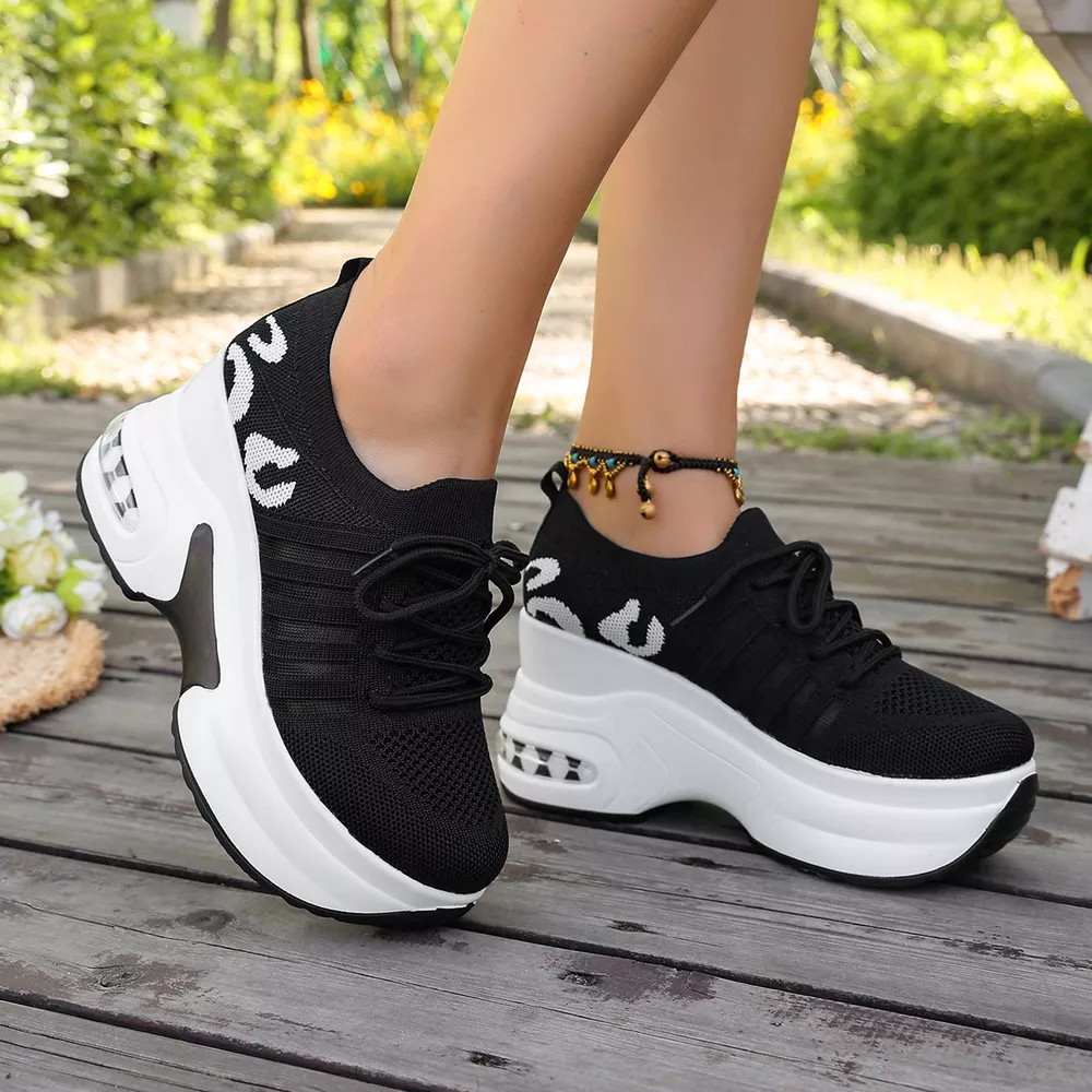 Round Toe Platform Sneakers, image 4