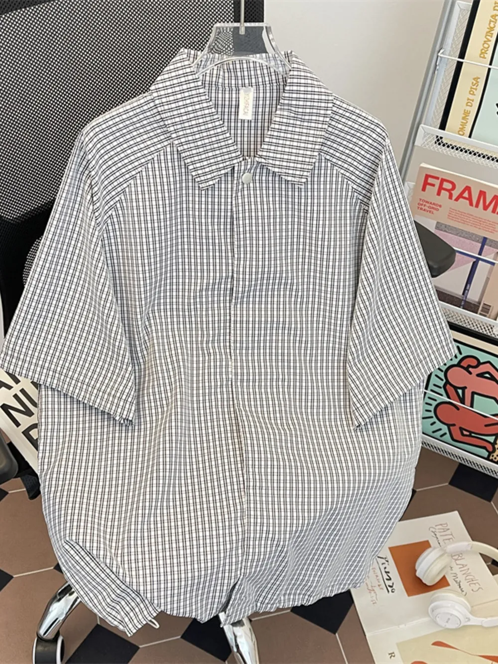 Men's Plus Size Striped Short Sleeve Casual Shirt, image 4