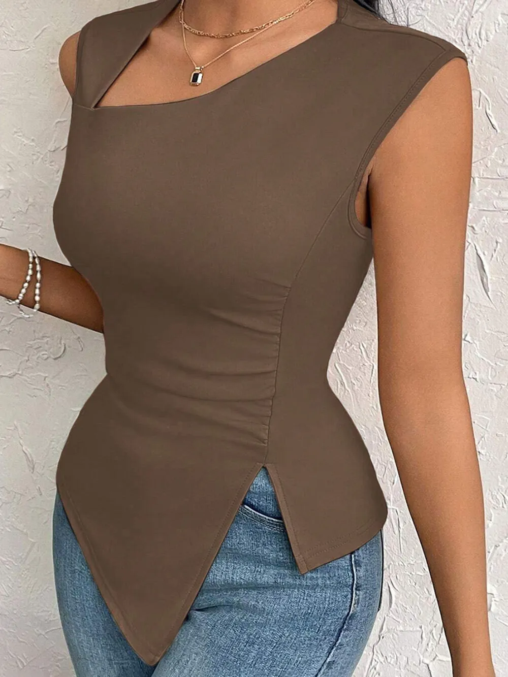Slit Asymmetrical Tank Top, image 4