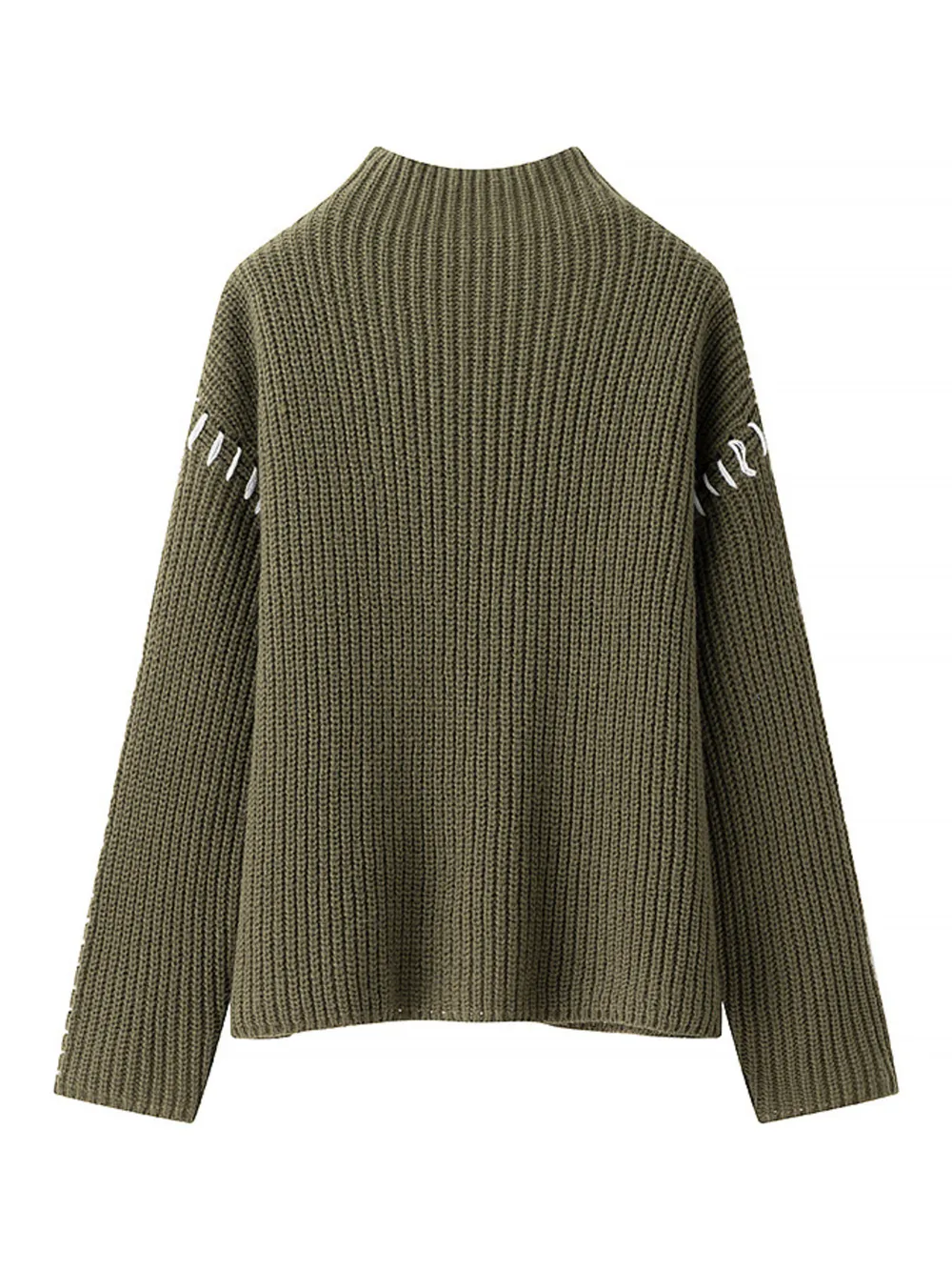 Contrast Mock Neck Long Sleeve Sweater, image 10