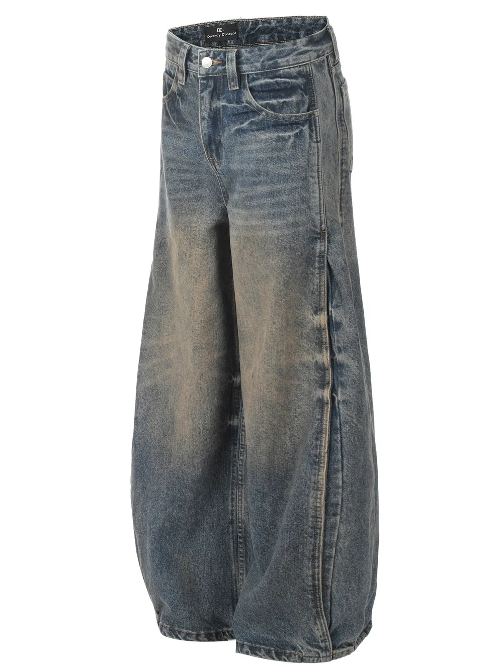 Men's Washed Wide Leg Baggy Jeans, image 2