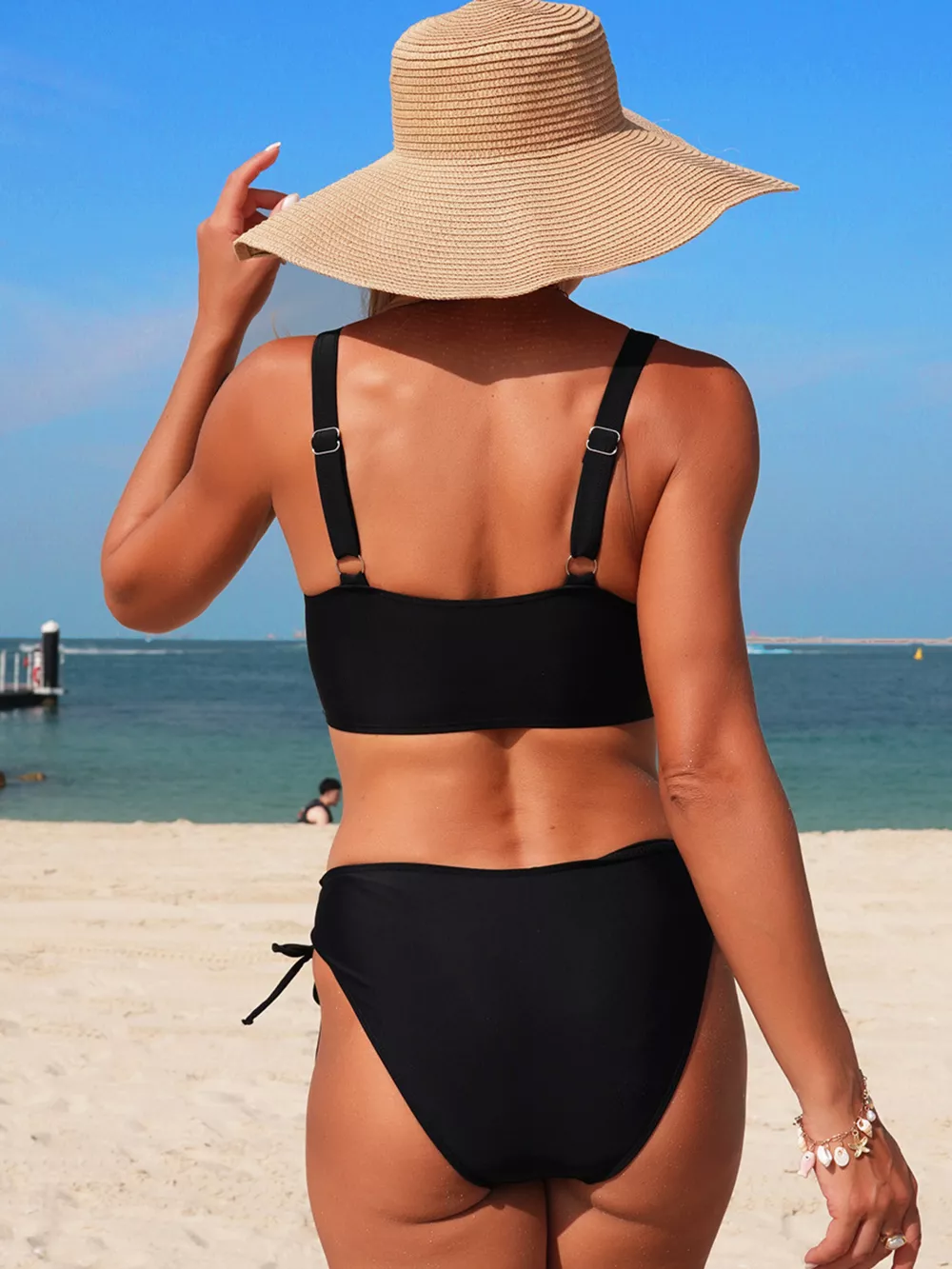 Palm Tree Cutout Lace-Up Swim Set, image 6