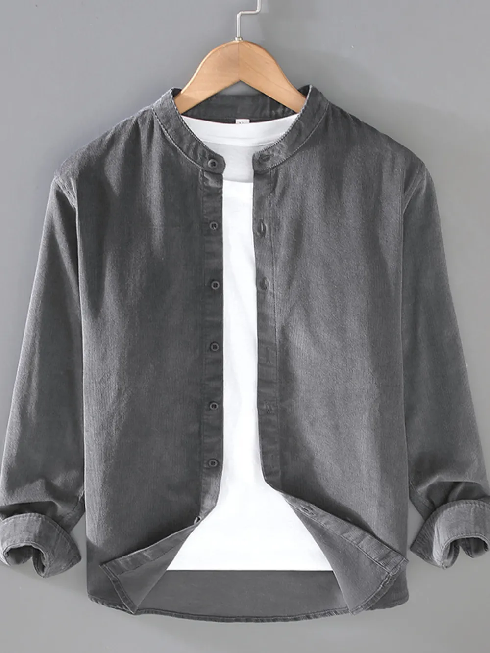 Men's Plus Size Button Up Long Sleeve Shirt, image 2