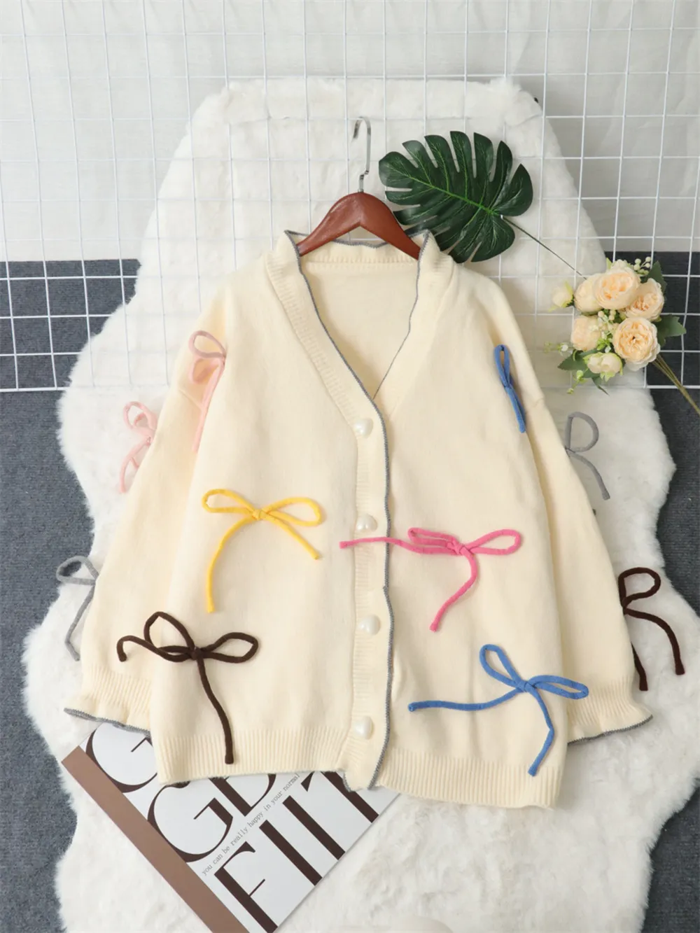 Bow Tie Button Up Cardigan, image 9