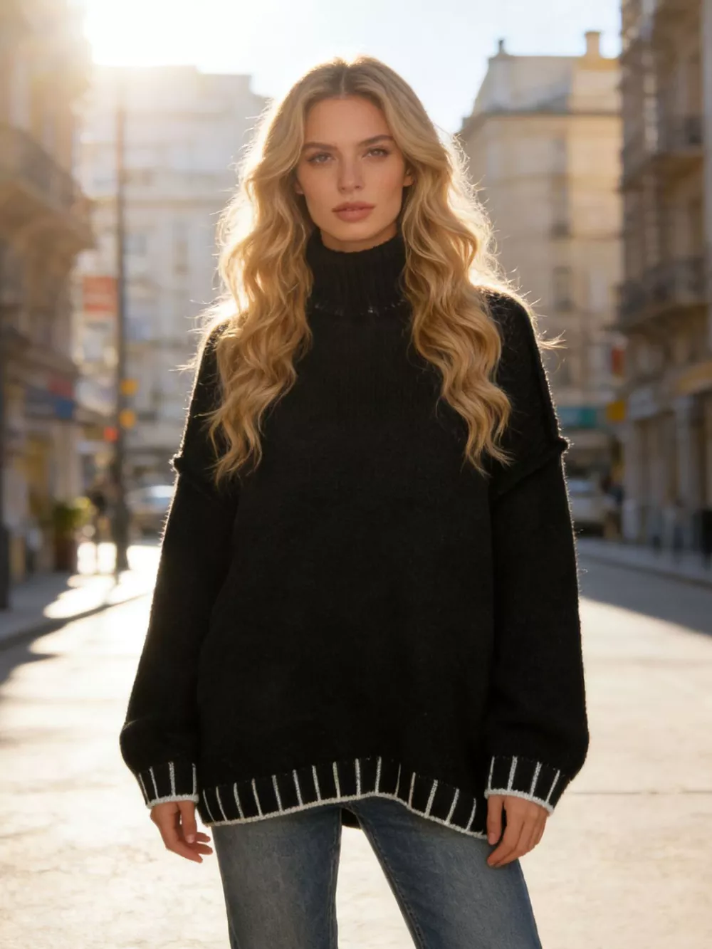 Turtleneck Dropped Shoulder Sweater, image 13