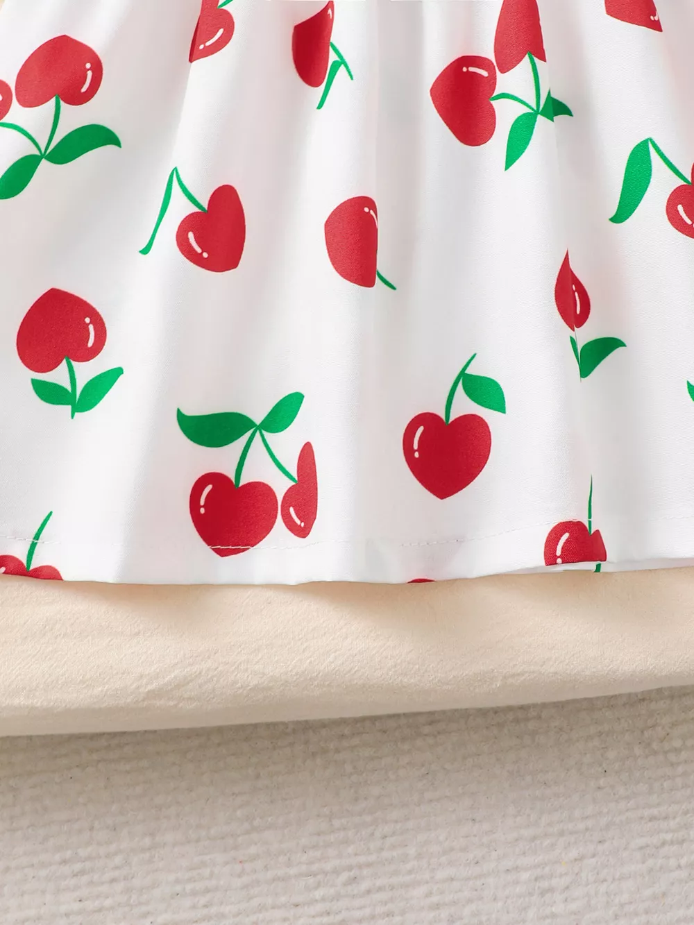 Children's Cherry Print Bow Decor Dress, image 4