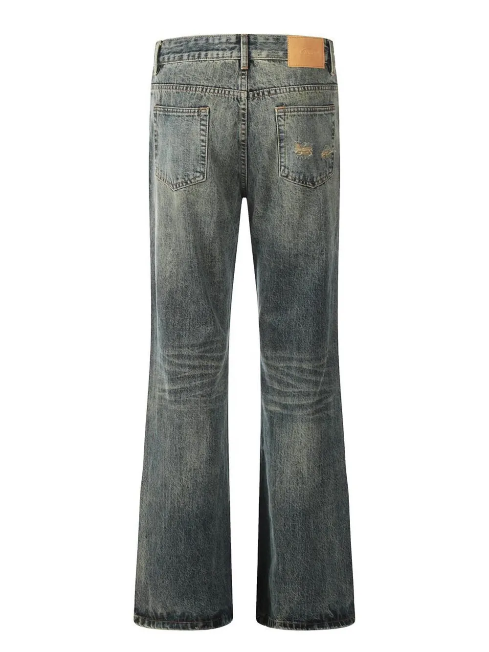 Men's Vintage Distressed Flare Jeans, image 3