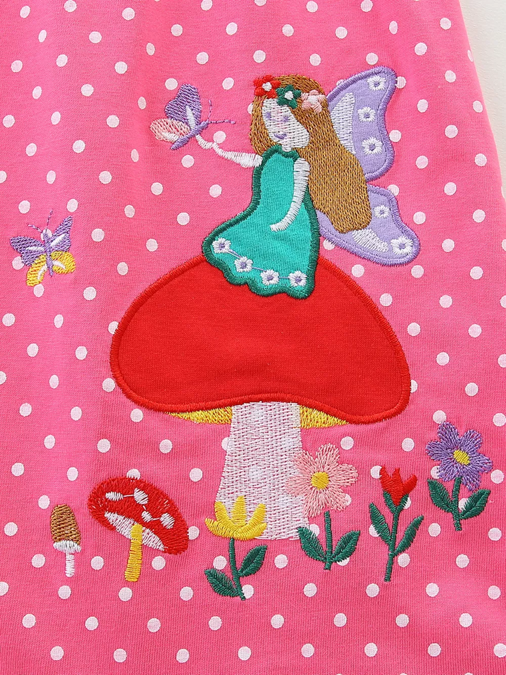 Children's Polka Dot Embroidered Long Sleeve Dress, image 3