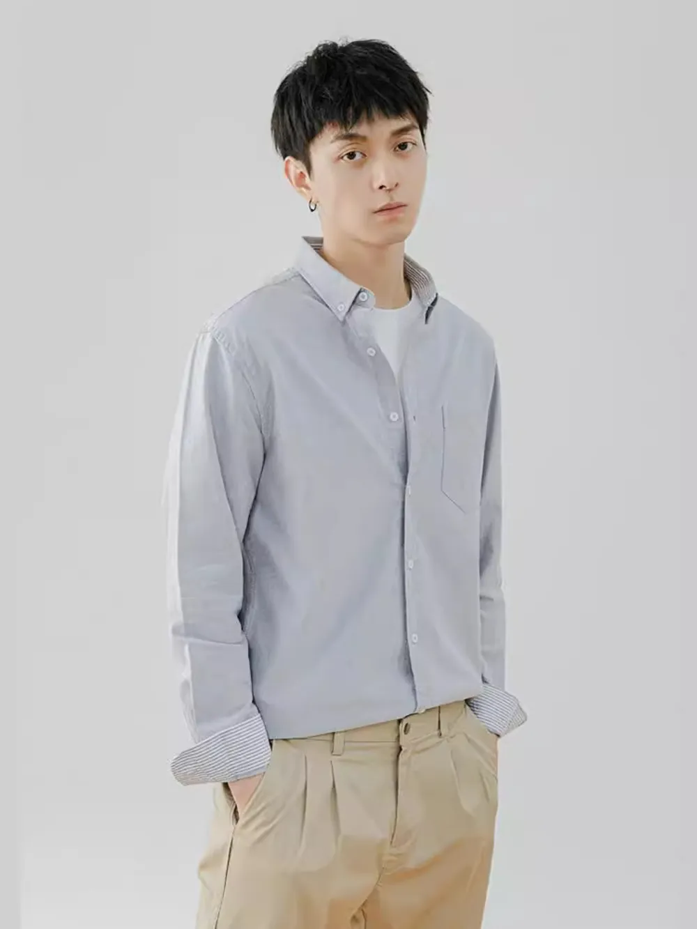 Men's Full Size Button Up Long Sleeve Shirt Plus Size, image 5