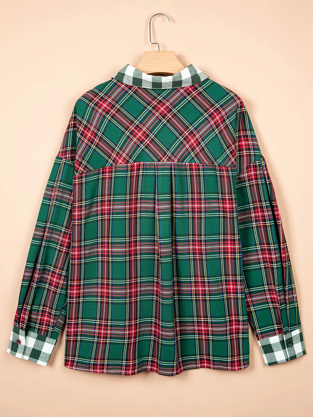 Plus Size Plaid Long Sleeve Shift Shirt, image 4