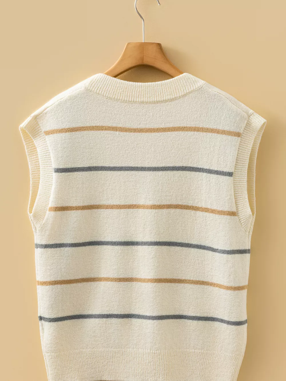Striped Button-Down Sweater Vest, image 2