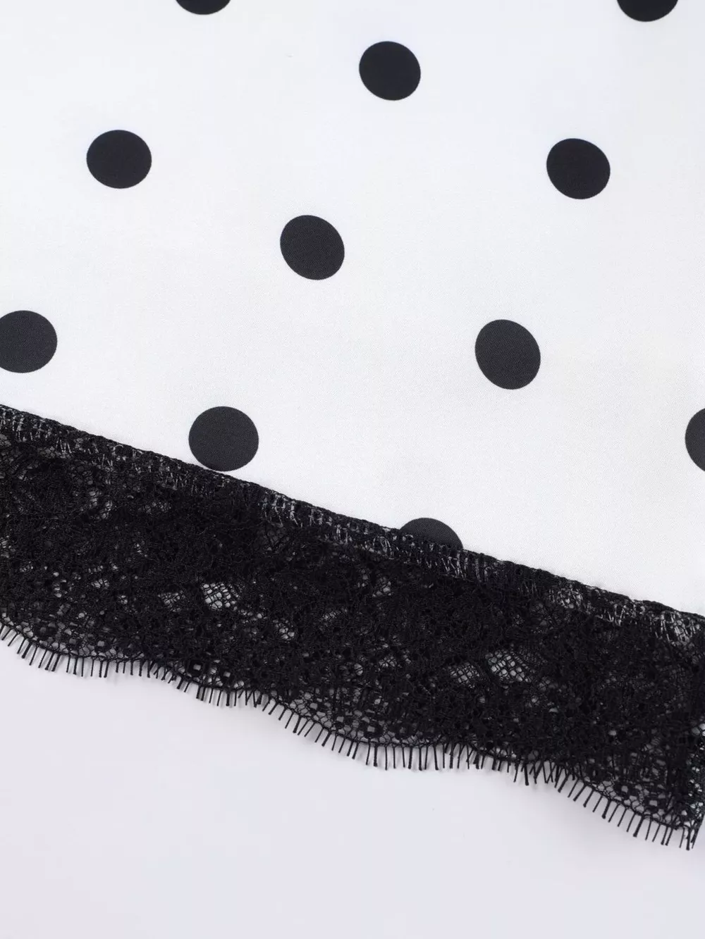 Polka Dot Midi Skirt with Lace Trim, image 18