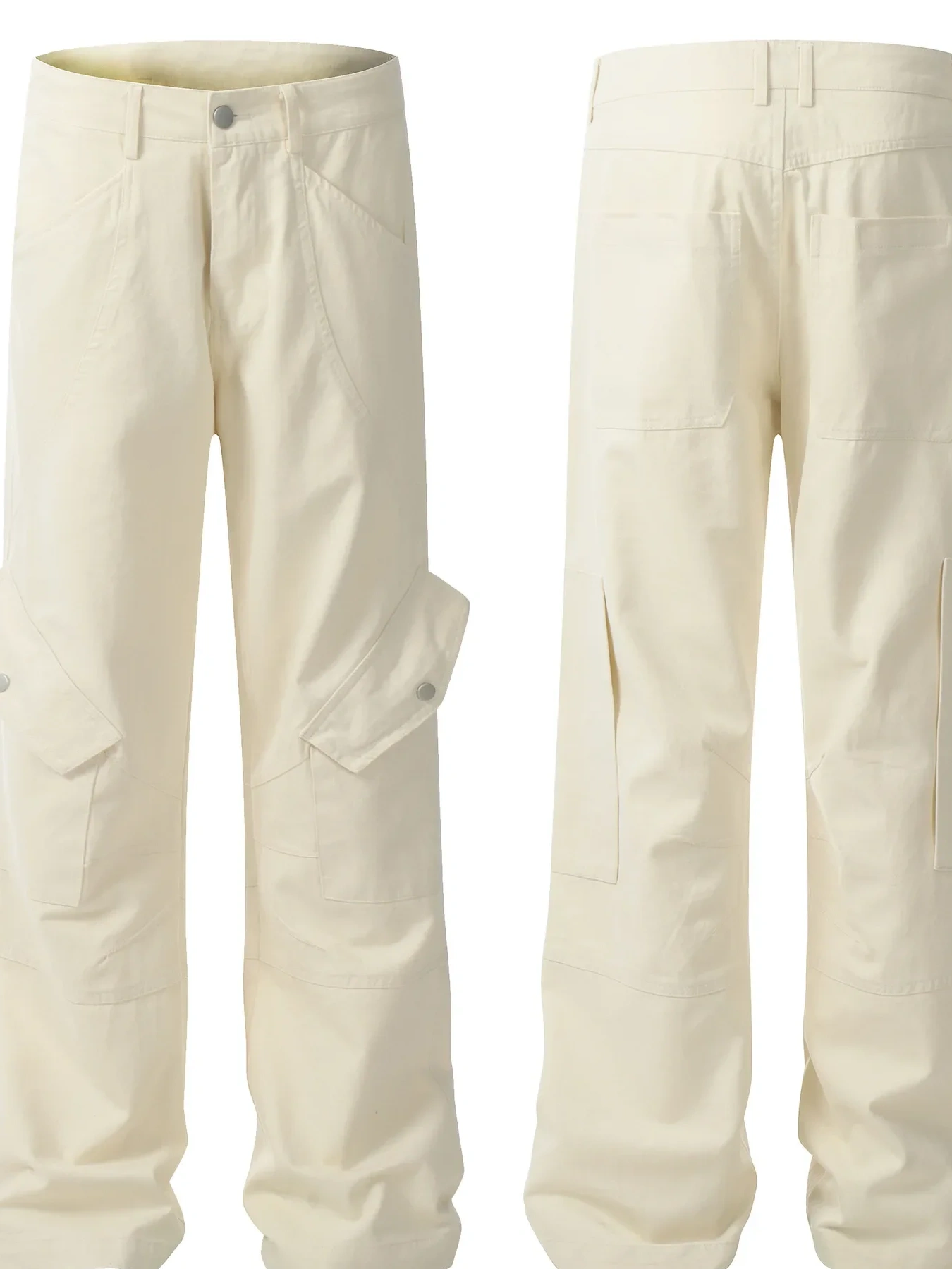 Men's Cargo Straight Pants with Multi Pockets, image 4