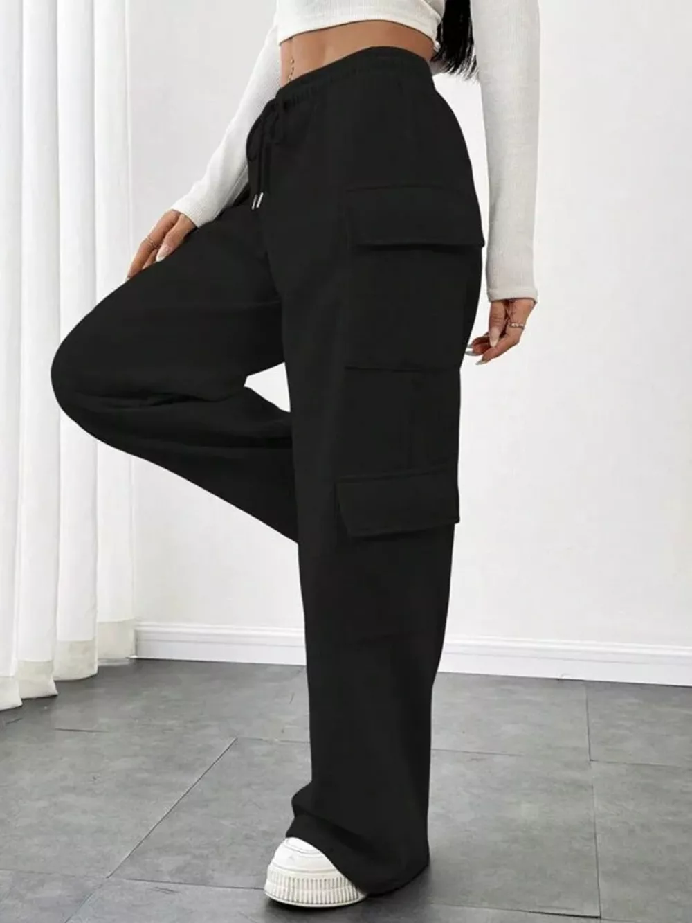 Casual Drawstring Loose Fit Pants, image 10