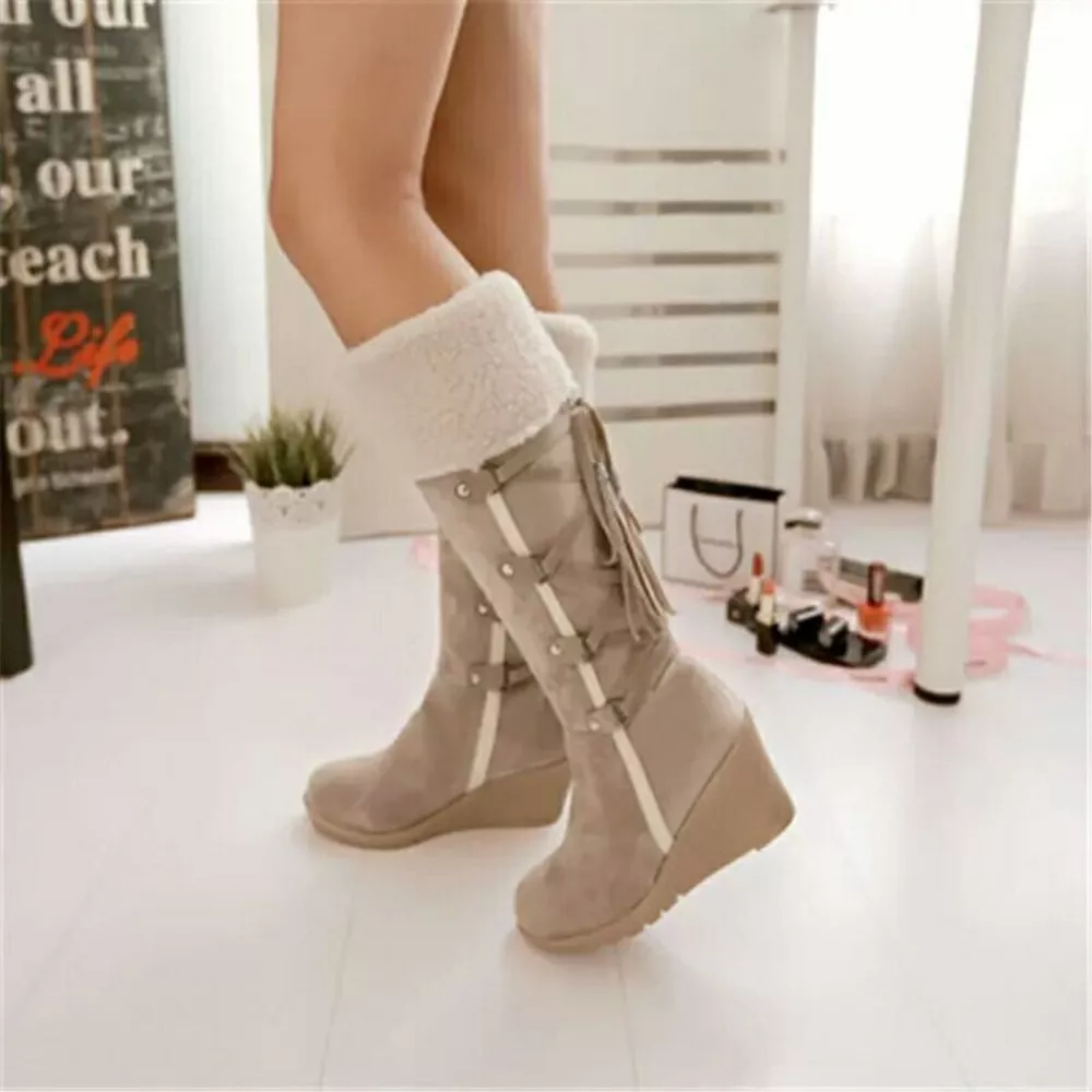 Round Toe Wedge Boots, image 6