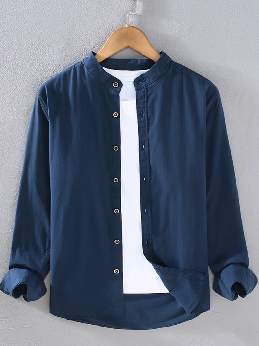 Men's Plus Size Button Up Long Sleeve Shirt, image 3