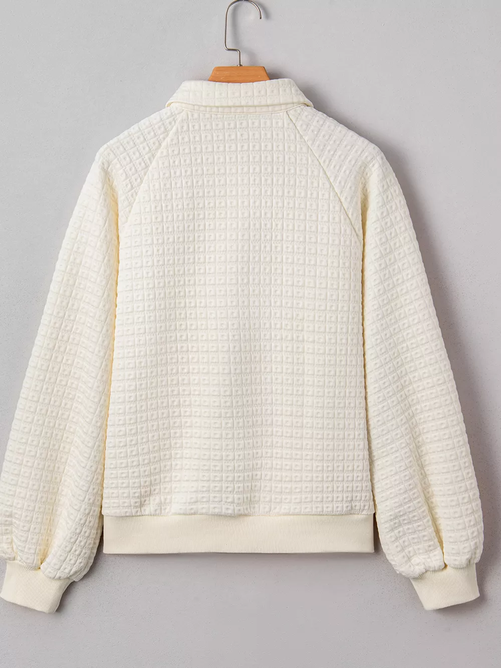 Textured Half Button Collared Sweatshirt, image 4