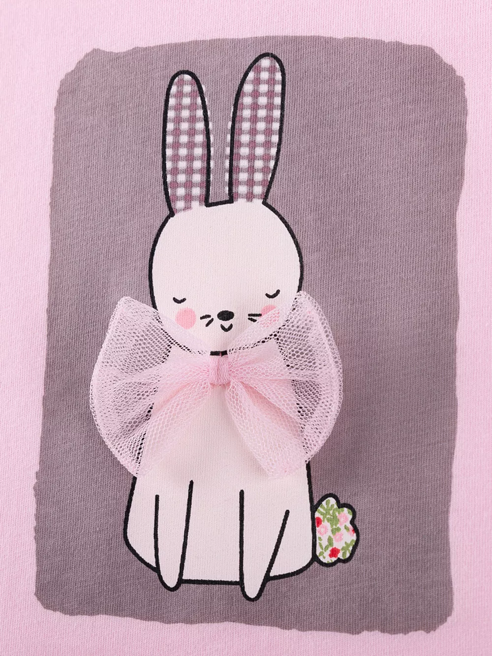 Children's Bunny Round Neck Top and Shorts Set, image 2