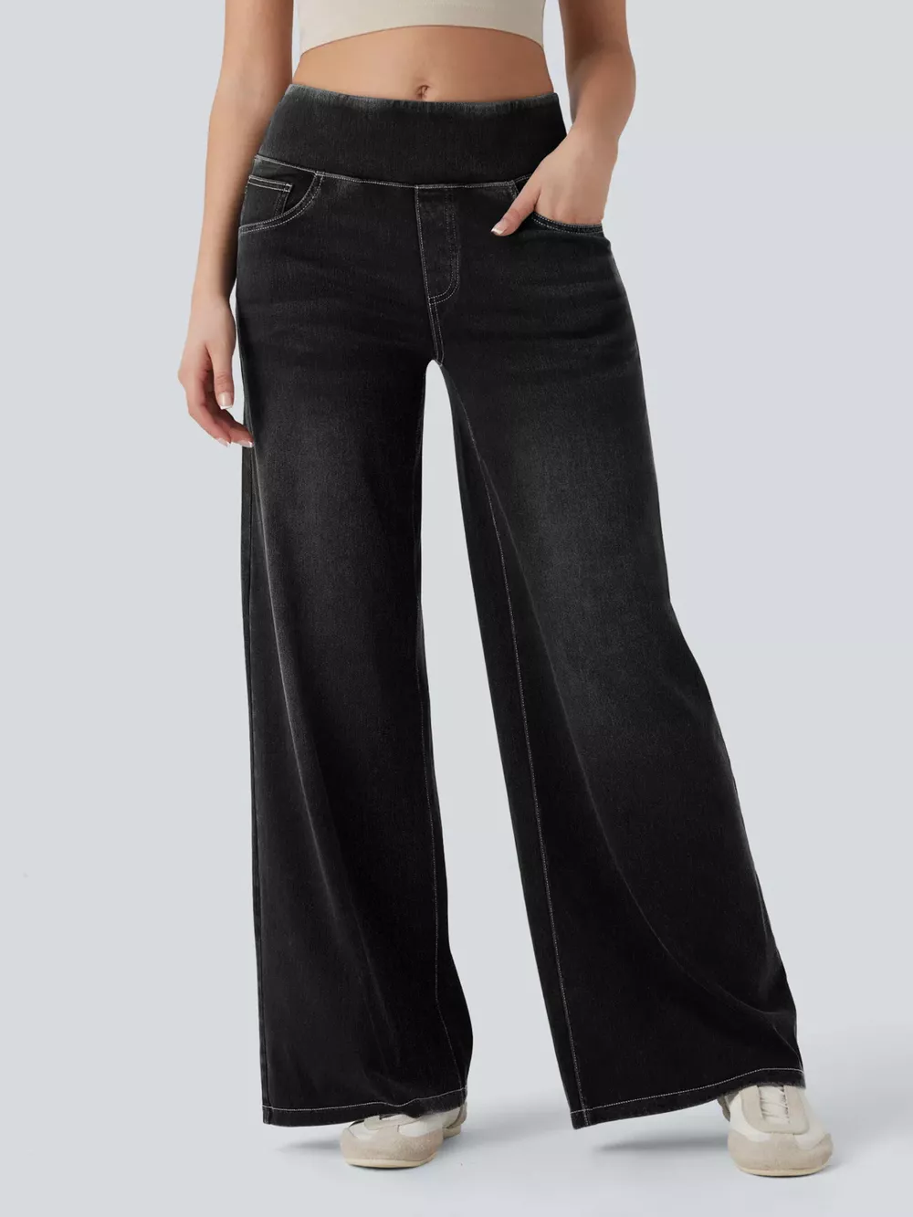 High-Waisted Wide Leg Jeans, image 2