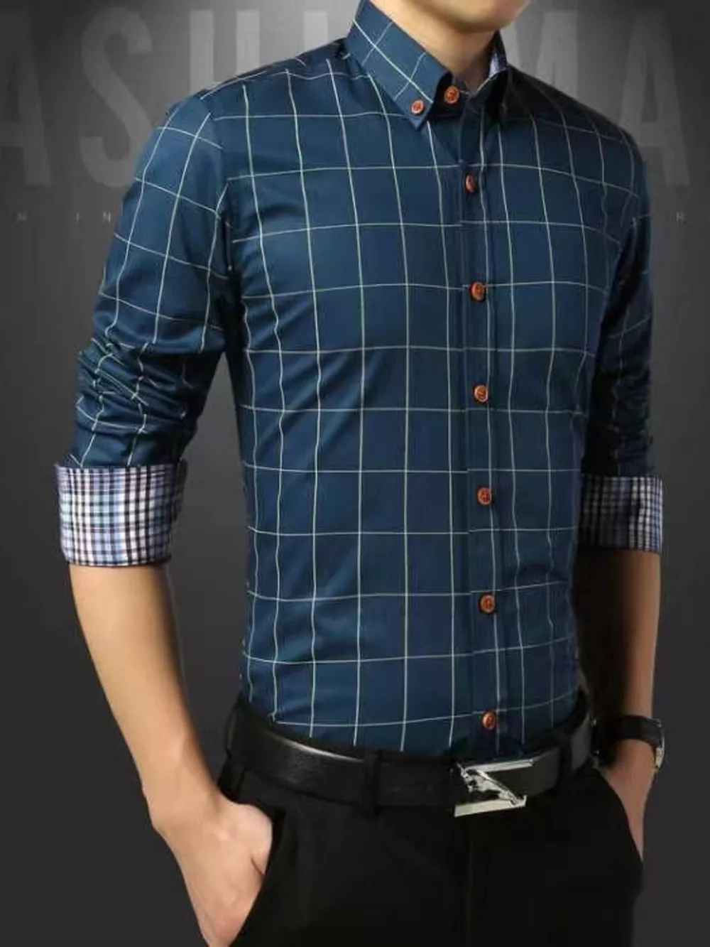 Men's Plus Size Classic Plaid Button-Down Shirt, image 13