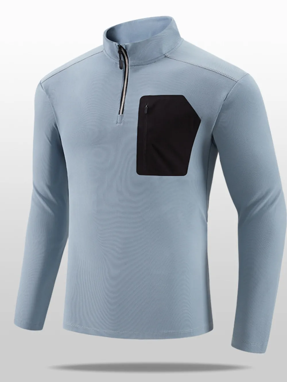 Men's Plus Size Quarter-Zip Long Sleeve Top, image 4