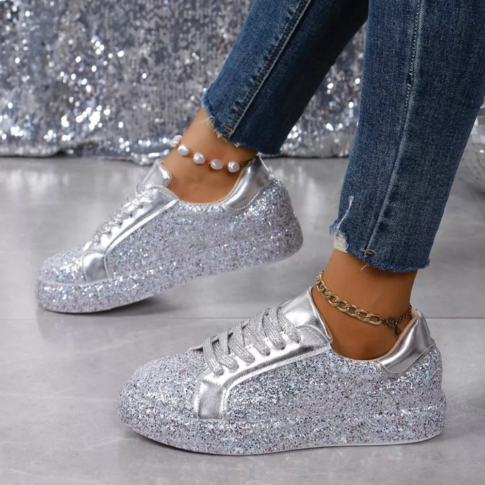 Sparkling Lace Up Sneakers, image 2