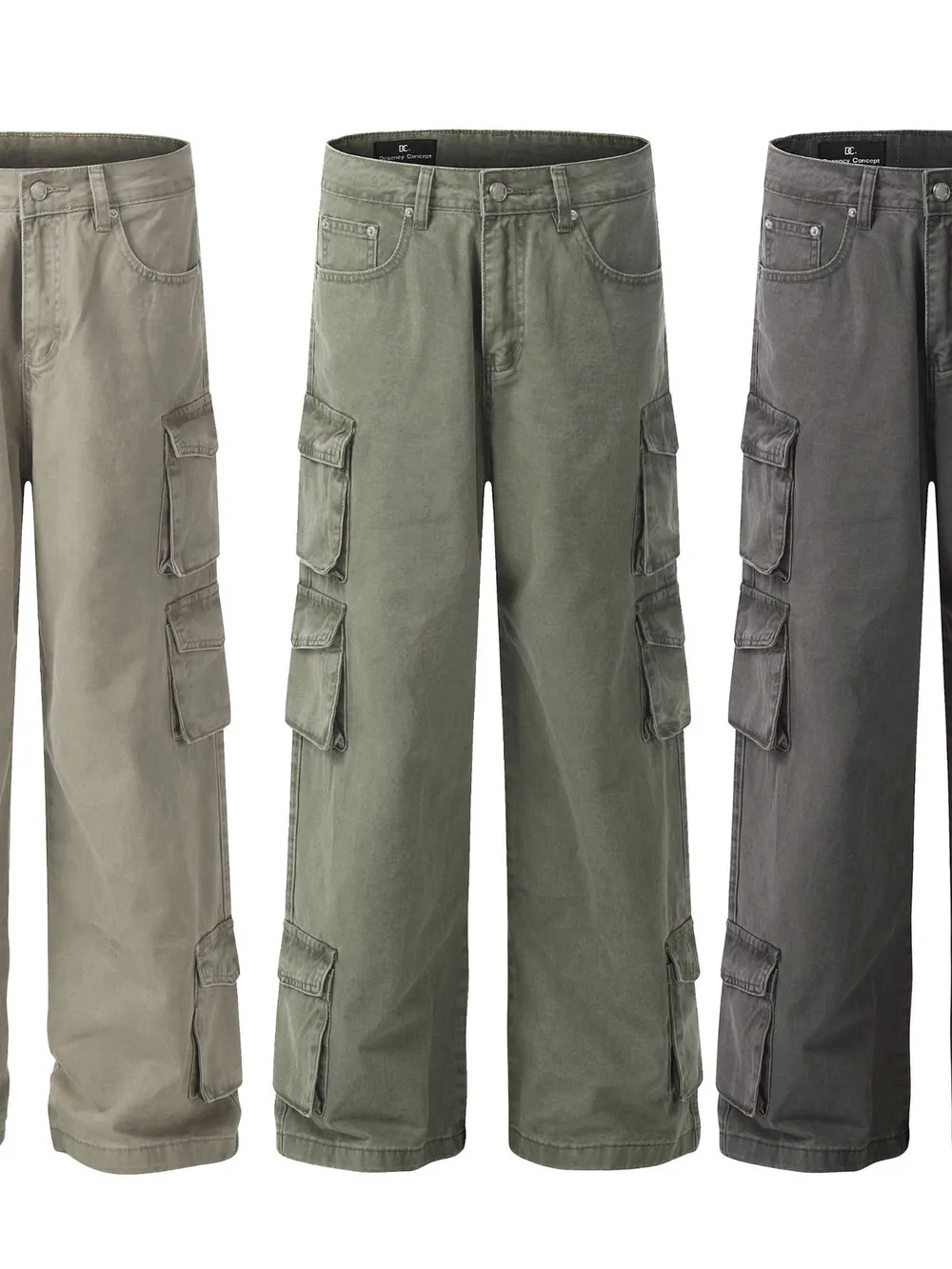 Men's Wide Leg Multi-Pocket Cargo Pants, image 5