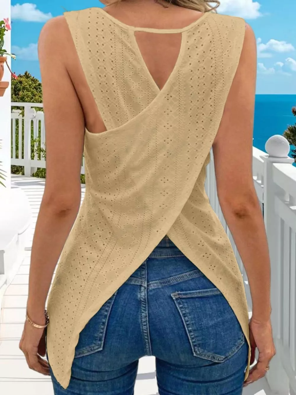 Hollow-Out Knit Tank Top, image 14