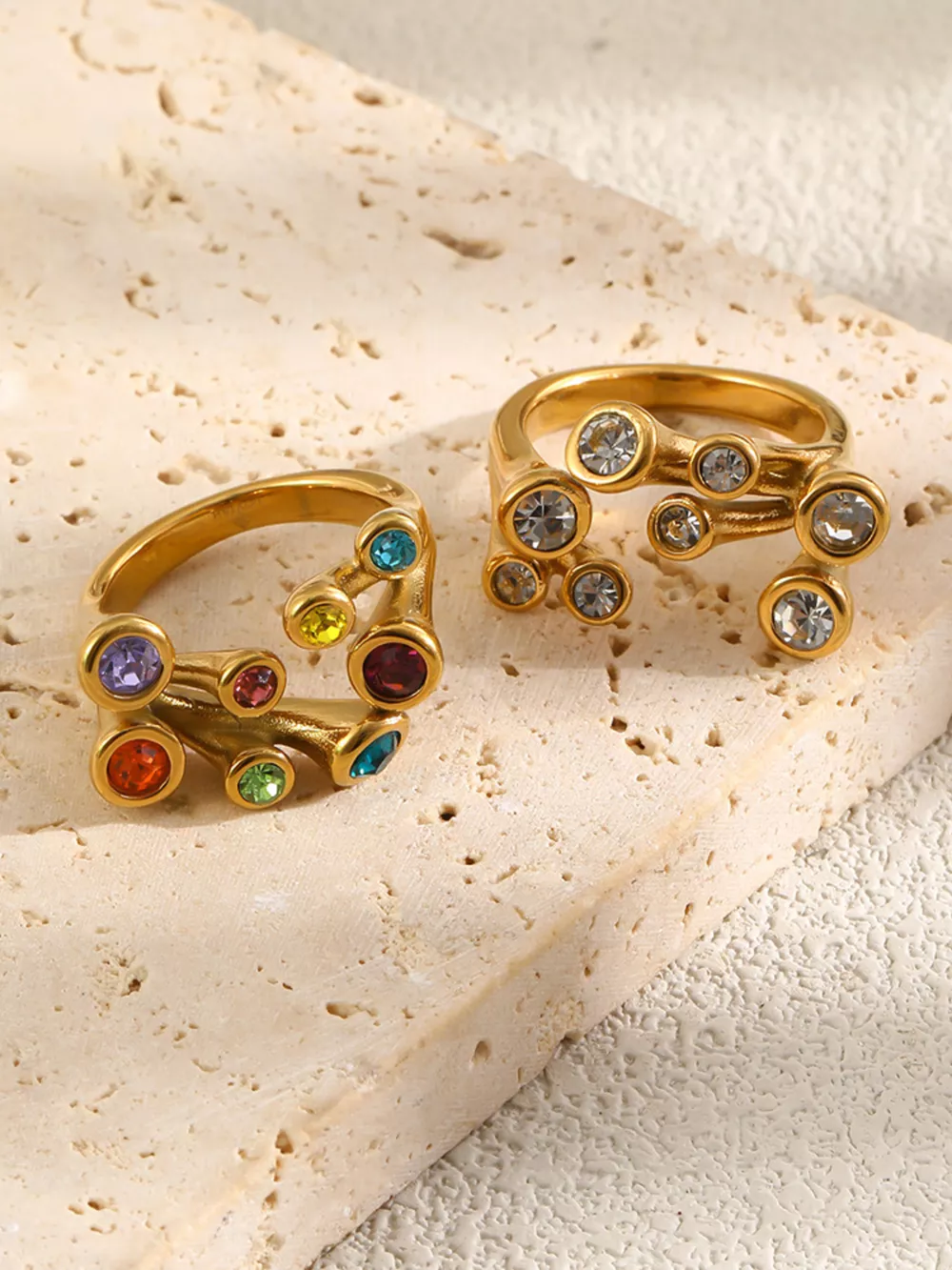 18K Gold-Plated Zircon Ring, image 4