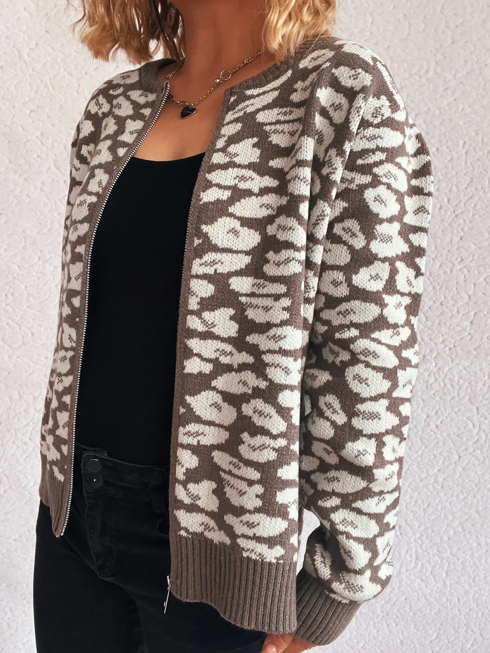 Zip Up Long Sleeve Cardigan, image 10