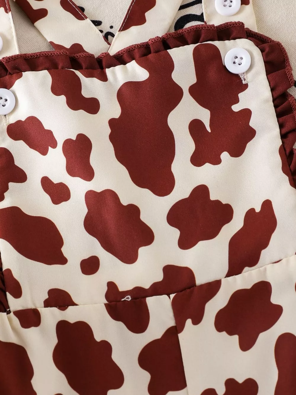 Children's Cow Print Ruffle Jumpsuit, image 10