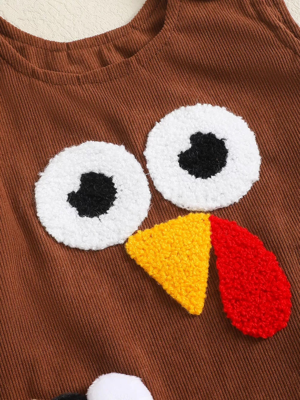 Children's Long Sleeve Bodysuit & Thanksgiving Turkey Dress Set with Headband, image 6