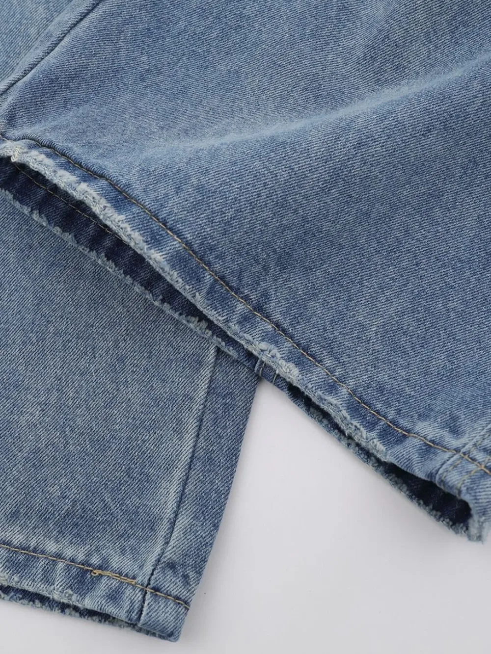 Men's Wide-Leg Vintage Wash Denim Jeans, image 10