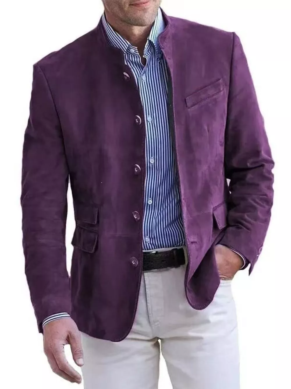 Men's Full Size Button Up Long Sleeve Blazer Plus Size, image 5