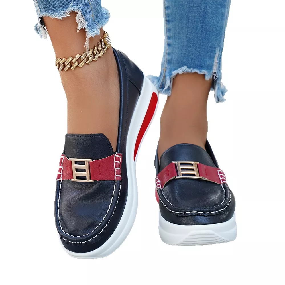Metal Buckle Round Toe Slip-Ons, image 16