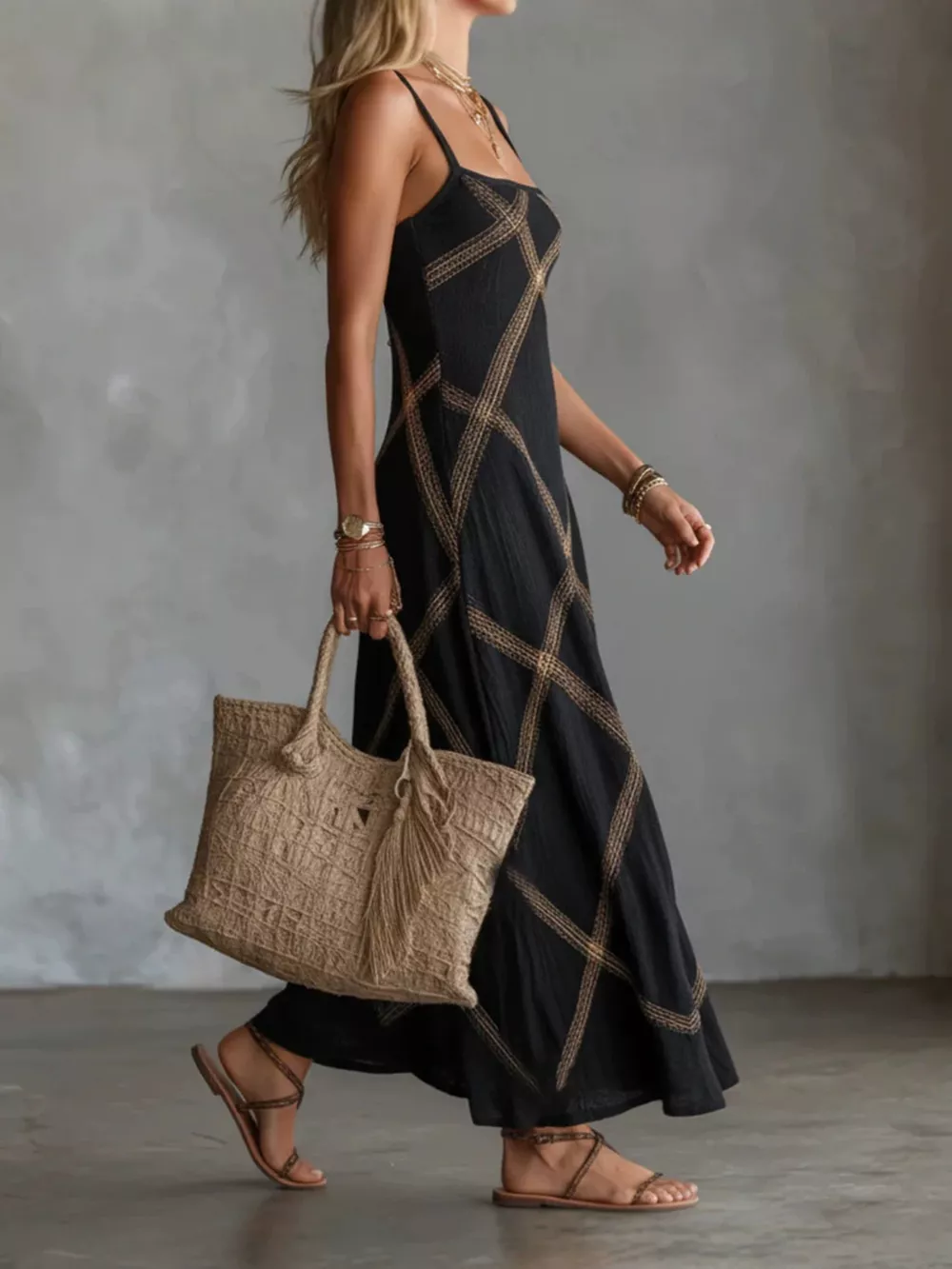 Full Size Square Neck Maxi Dress Plus Size, image 3