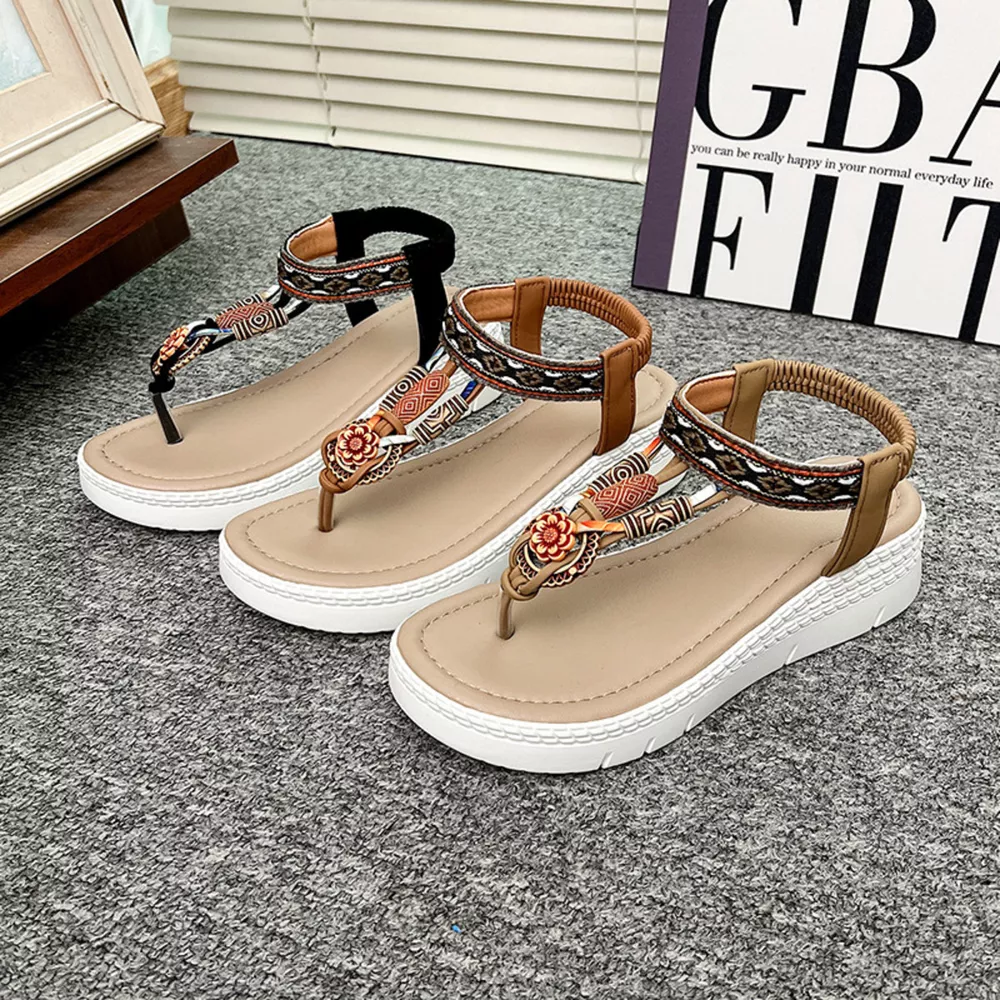 Toe Post Wedge Sandals, image 2