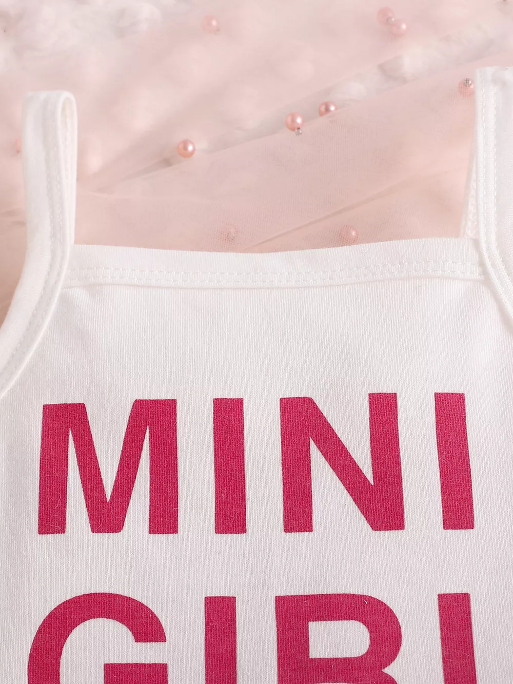 Children's Letter Graphic Cami and Bow Skort Set, image 3
