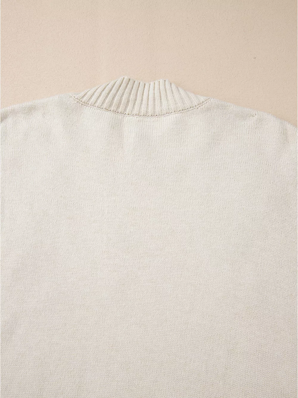Flower Stitching Mock Neck Sweater, image 8