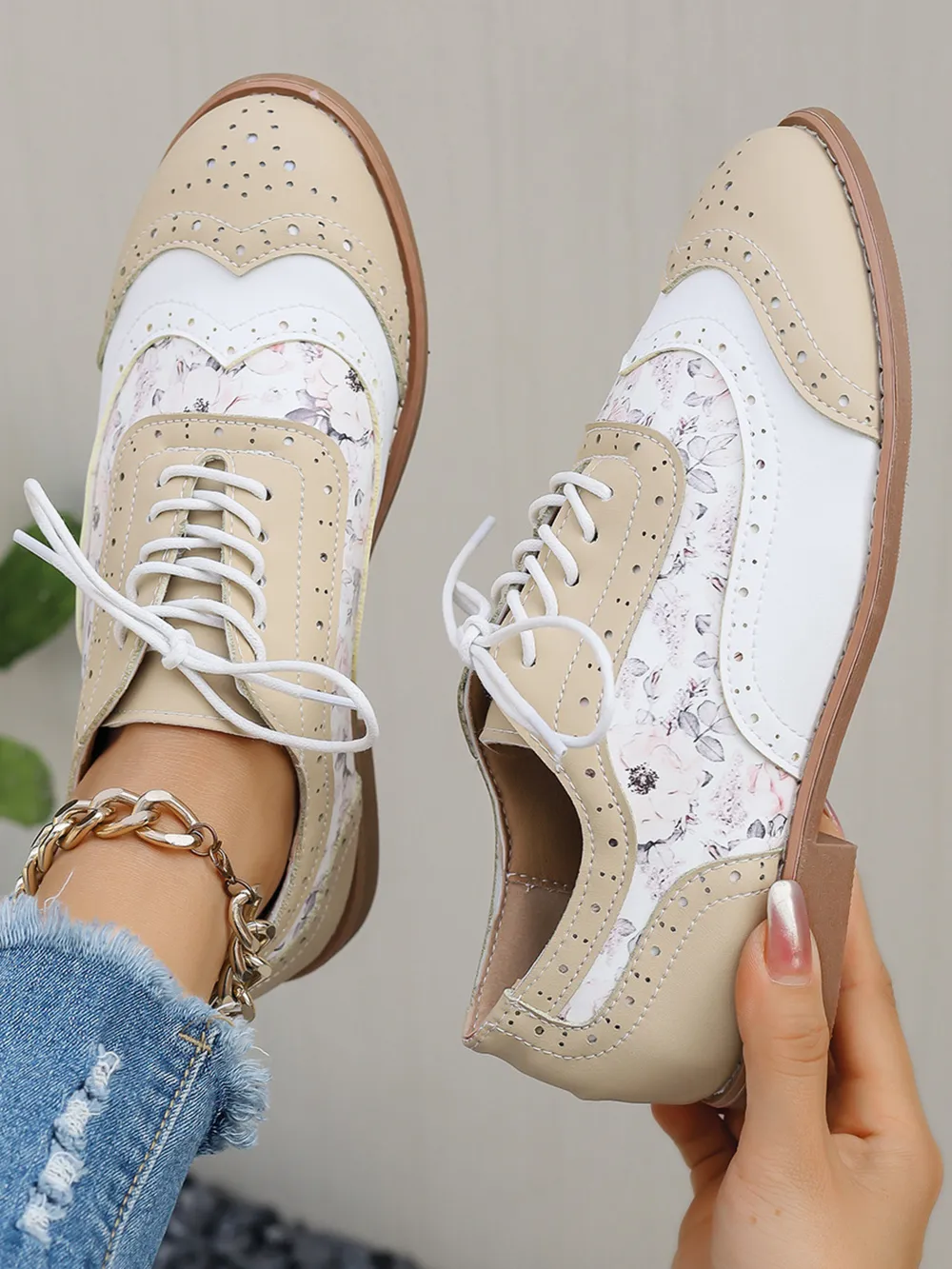 Lace-Up Detail Round Toe Sneakers, image 2