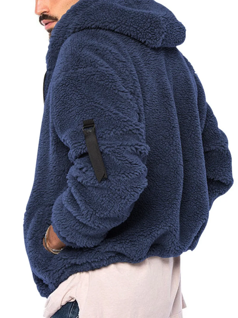Men's Full Size Sherpa Fleece Hooded Zip-Up Jacket Plus Size, image 3
