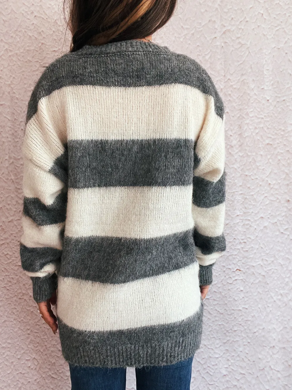 Striped Contrast Long Sleeve Sweater, image 7