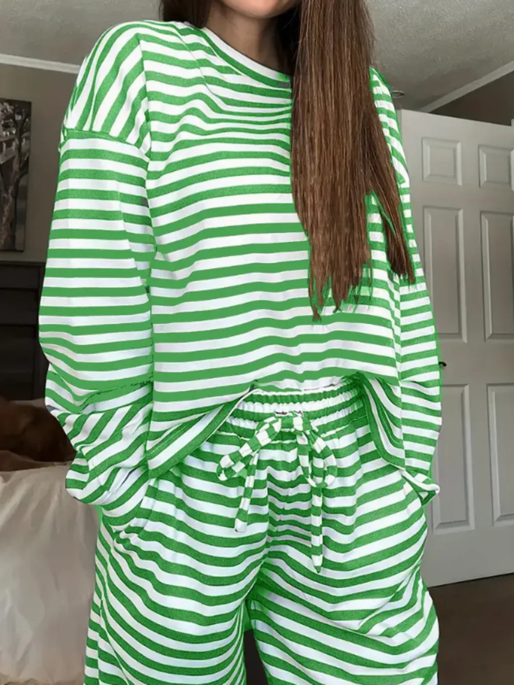Striped Long Sleeve Top and Pants Set, image 14