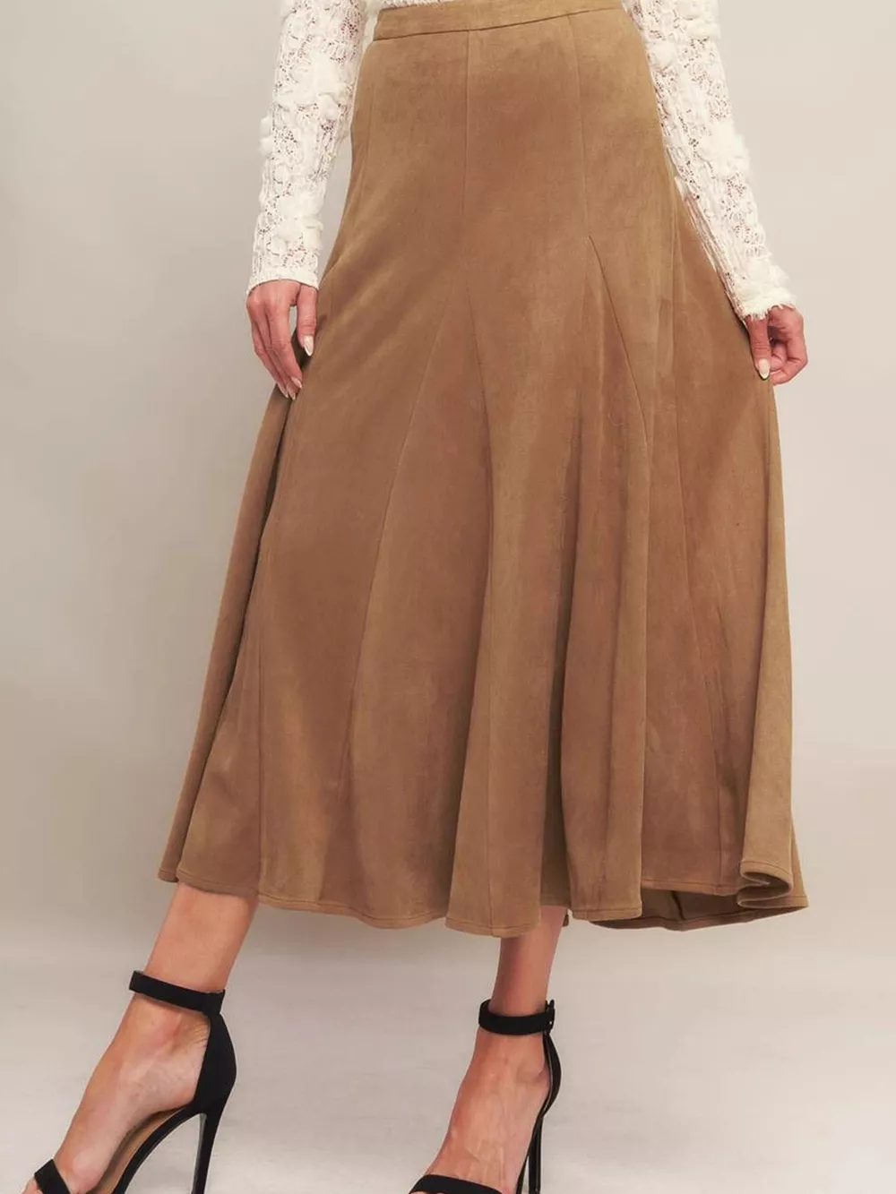 Flowy A-Line Midi Skirt, image 2