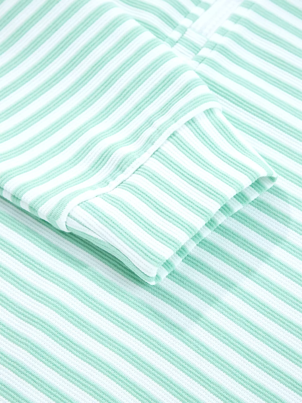 Stripe Quarter Zip Collar Long Sleeve Top, image 18