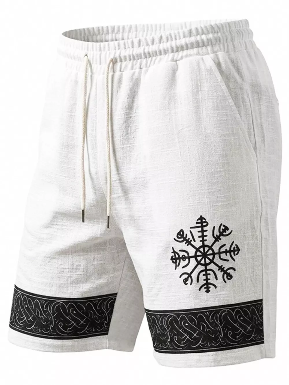 Men's Full Size Linen Blend Drawstring Shorts Plus Size, image 20