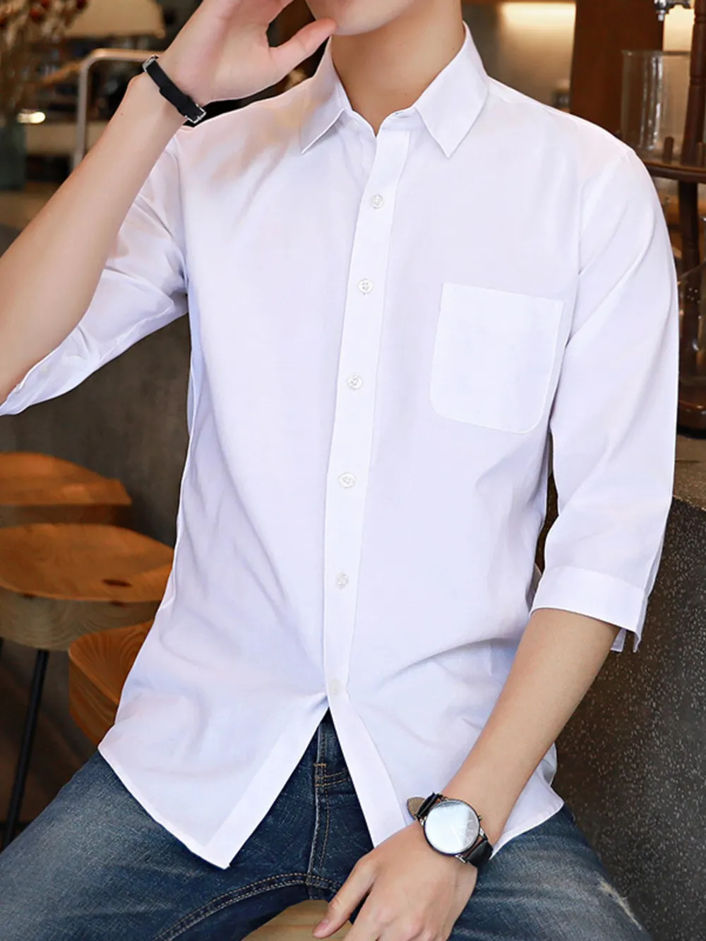 Men's Plus Size Casual Button Up Shirt, image 2