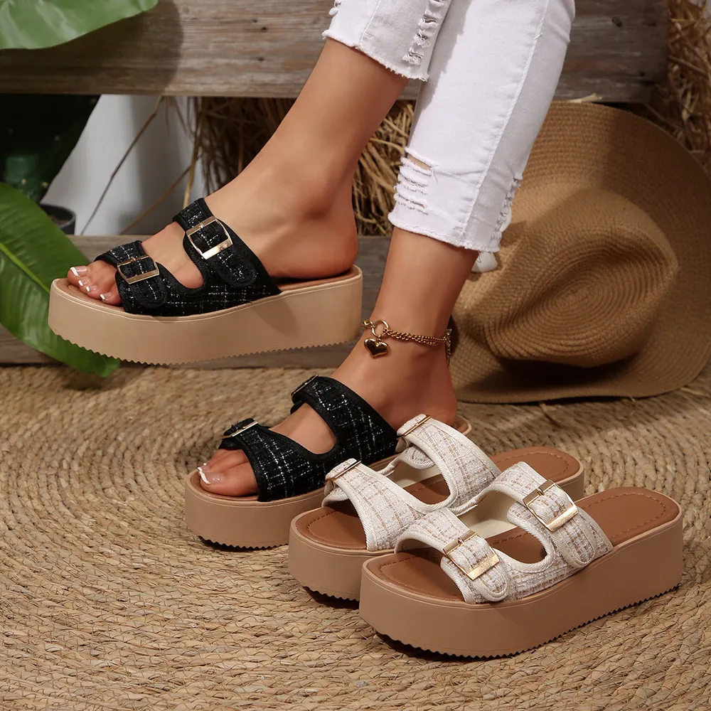 Double Buckle Platform Sandals, image 2