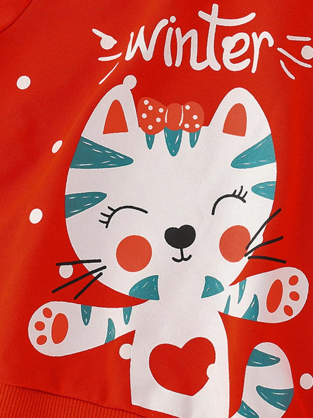 Children's Cute Cat Crew Neck Sweatshirt, image 3