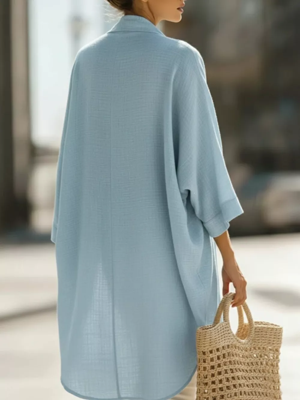 Full Size Open-Front Cardigan and Matching Tank Top Set Plus Size, image 5
